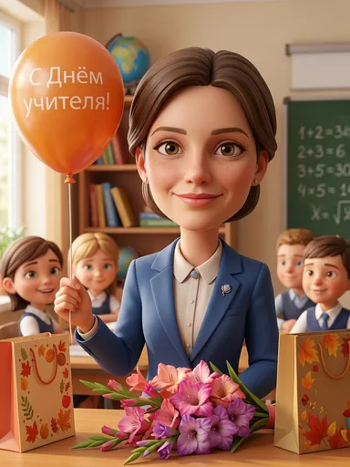 3D-портрет для любимого педагога: результат ИИ обработки (3) в категории Праздники | AiPixia