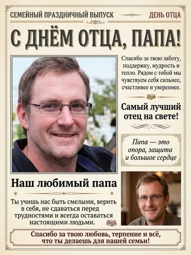 Праздничная газета ко Дню отца: результат ИИ обработки (3) в категории Праздники | AiPixia