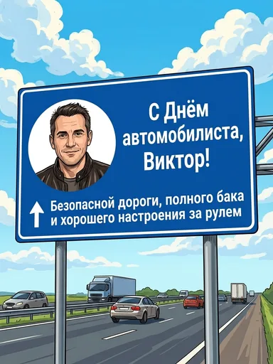 Открытка с днем автомобилиста: результат ИИ обработки (2) в категории Праздники | AiPixia