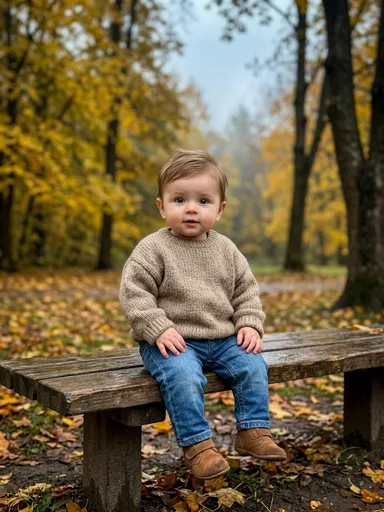 Осенняя детская фотосессия по фото: результат ИИ обработки (2) в категории Фотосессия | AiPixia