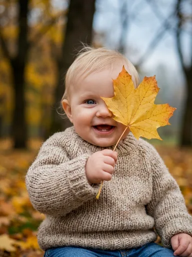 Осенняя детская фотосессия по фото: результат ИИ обработки (3) в категории Фотосессия | AiPixia