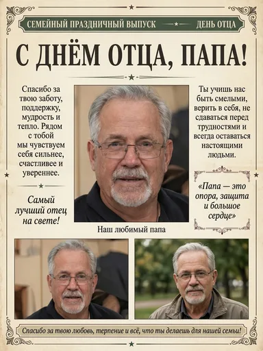 Праздничная газета ко Дню отца: результат ИИ обработки (2) в категории Праздники | AiPixia