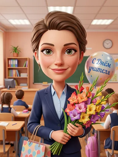 3D-портрет для любимого педагога: результат ИИ обработки (4) в категории Праздники | AiPixia