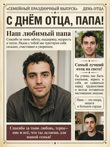 Праздничная газета ко Дню отца: результат ИИ обработки (4) в категории Праздники | AiPixia