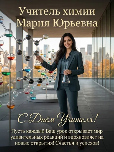 Открытка для учителя с символом предмета: результат ИИ обработки (3) в категории Праздники | AiPixia